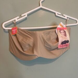 NWT Lilyette Womens Comfy Lingerie Strapless Underwire Bra Nude Size 38DD